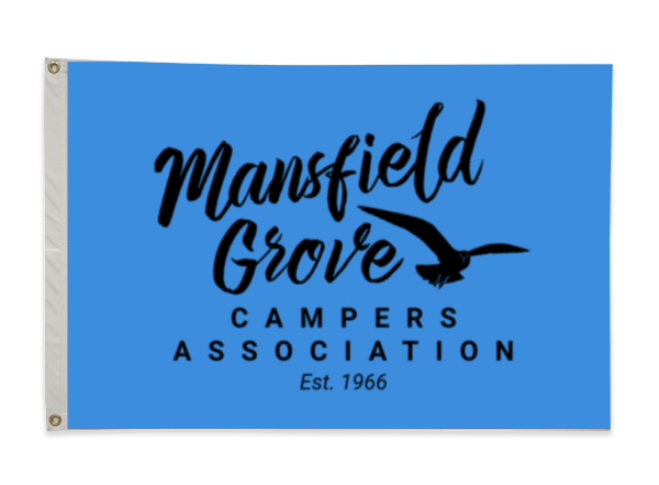 Mansfield Grove Campers Association Printed Outdoor Flag - 2'x3' - Single Reverse - Heading & Grommets