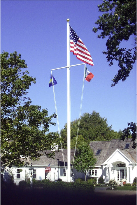 Zeus Poseidon Nautical Single Mast with Yardarm Fiberglass Flagpole