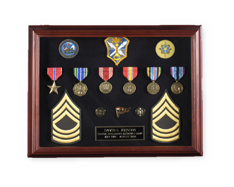 Military Medal Shadow Box with Engraved Plaque - Made in the USA ...