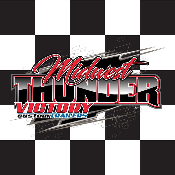 Midwest Thunder Printed Checkered Flag - 24"x24" - Nylon - Velcro to 28"x5/8" Dowel