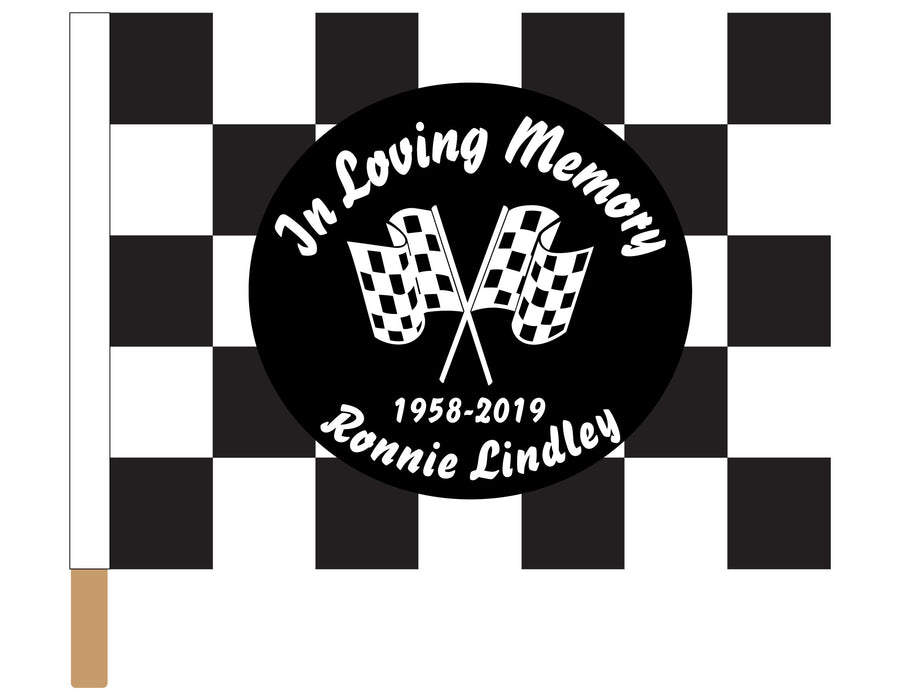 Ronnie Lindley Custom Checkered - 24"x30" - Nylon - Single Reverse - Stapled to 32"x5/8" Dowel