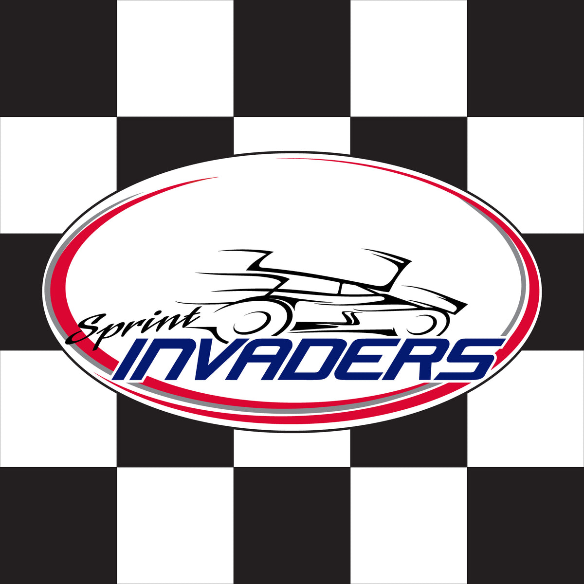 Sprint Invaders Custom Checkered - 24"x24" - Nylon - Single Reverse ...