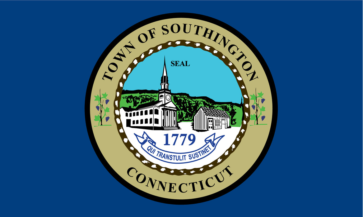 Town of Southington Printed Custom Flag - 3'x5' - Nylon - Single Reverse - Heading & Grommets