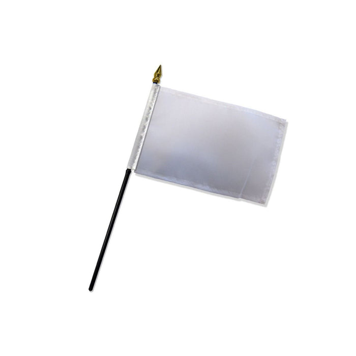 White Solid Color 4x6in Stick Flag